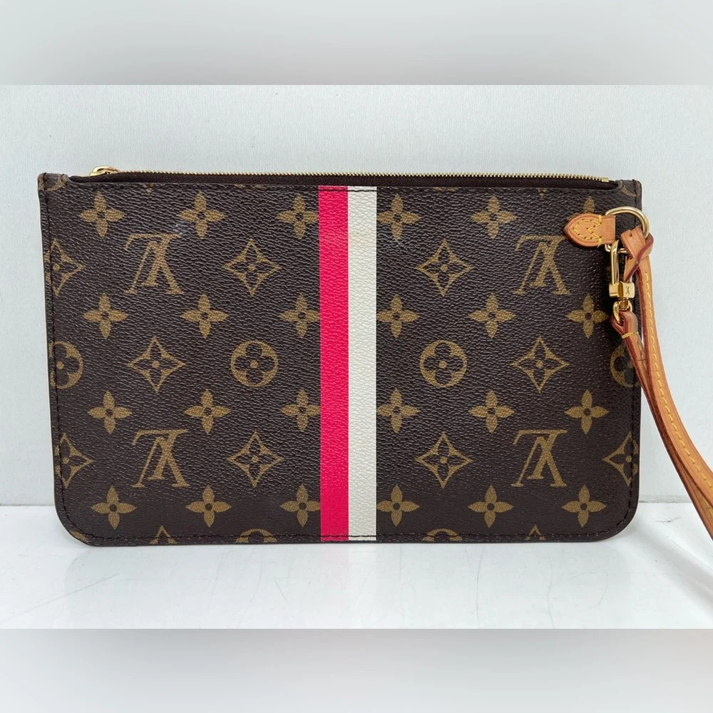LOUIS VUITTON Neverfull My LV Heritage MM Monogram With Pouch Pink Stripes - Picture 13 of 14